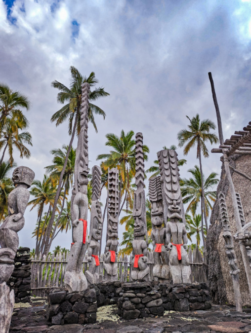 Kii Carvings at Puʻuhonua o Hōnaunau National Historical Park Captain Cook Big Island Hawaii 17