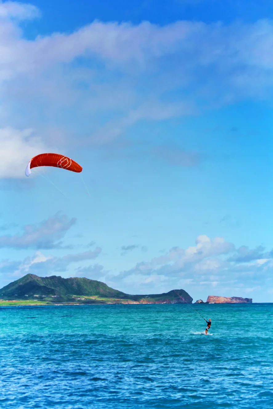 Kite Surfer at beach Lanikai Kailua Oahu 2