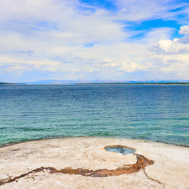 Lakeside Geyser at West Thumb Geyser Basin Lake Yellowstone National Park Wyoming 1