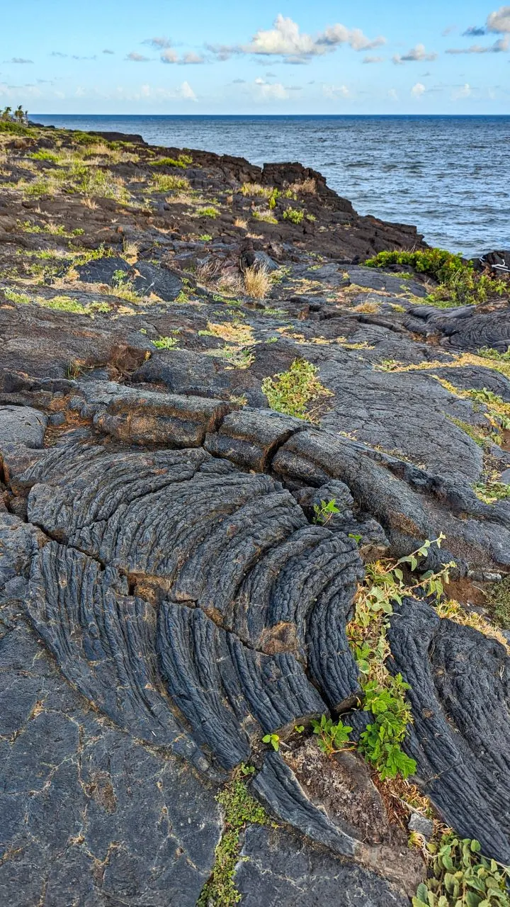 Lava Flow at Ocean in Hawaii Volcanoes National Park