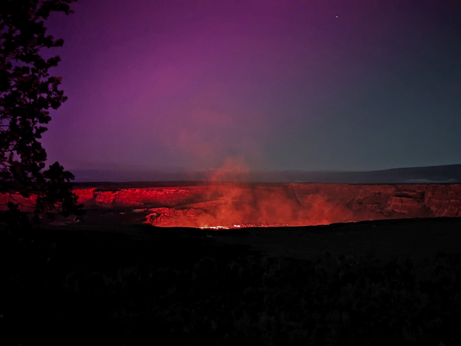 Lava Glow at Byron Ledge Trail Hawaii Volcanoes National Park Big Island 1