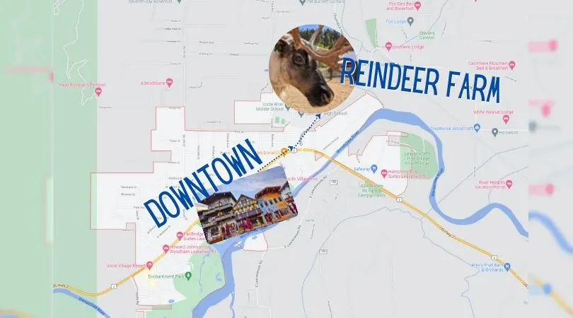 Map to Leavenworth Reindeer Farm