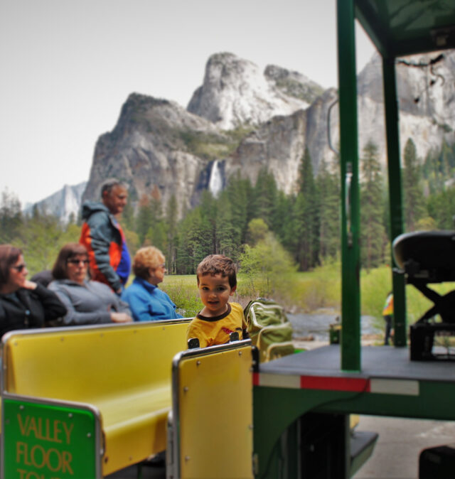 LittleMan on Tram tour in Yosemite National Park 1