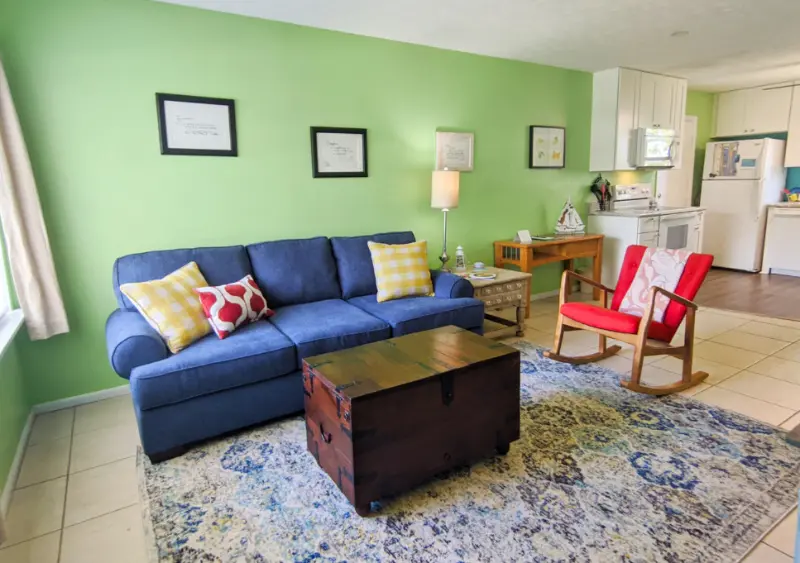 Living Room at Buccaneer Bungalow Butler Beach Saint Augustine Florida Vacation Rental 2b