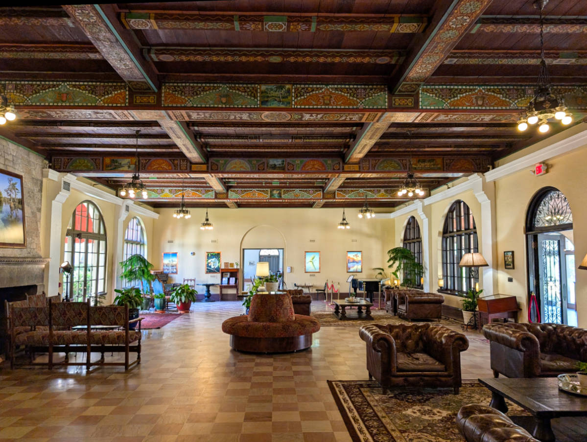 Lobby of the Lodge at Edward Ball Wakulla Springs State Park Tallahassee Florida 1