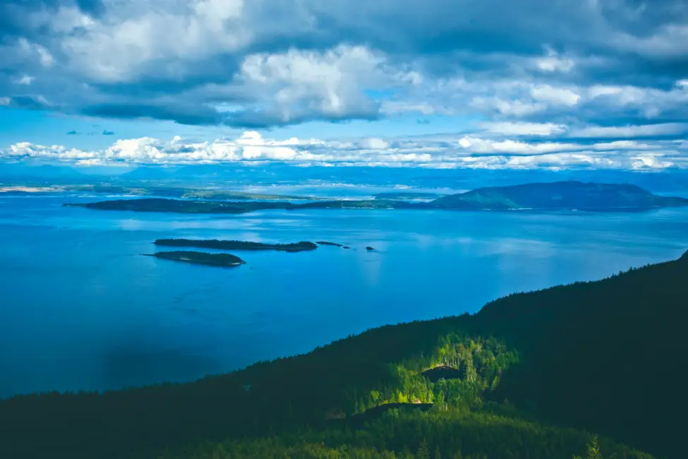 Looking out from Constitution Mountain, Orcas Island San Juans by Kyungbum Kim