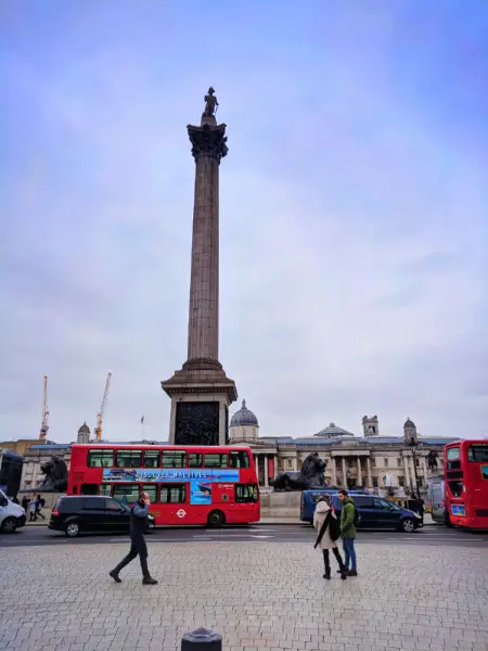 Lord Nelson column at National Gallery Trafalgar Square London UK 2