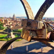 Love Locks with St Peters Basillica Rome Italy 1