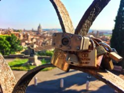 Love Locks with St Peters Basillica Rome Italy 1