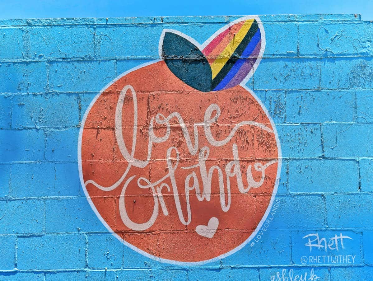 Love Orlando Pride Mural at Se7en Bites Restaurant Orlando Florida