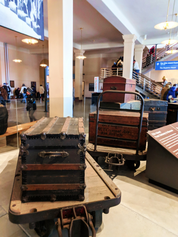 Luggage display at Ellis Island National Monument New York City 4
