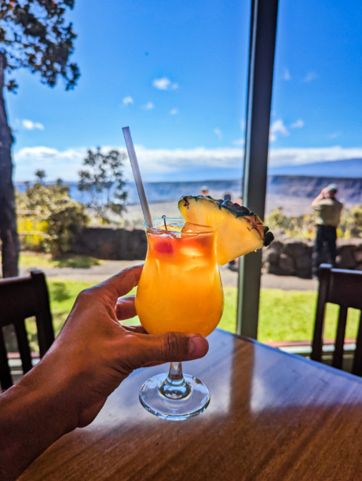 Mai Tai at Rim Restaurant Volcano House Lodge at Hawaii Volcanoes National Park Big Island Hawaii 1