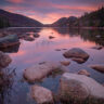 Sunset over the Bubbles at Jordan Pond in Acadia National Park, ME