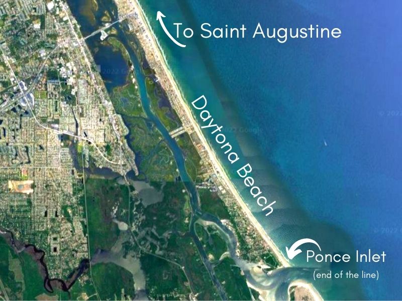 Map of Beach Access Daytona Beach Florida