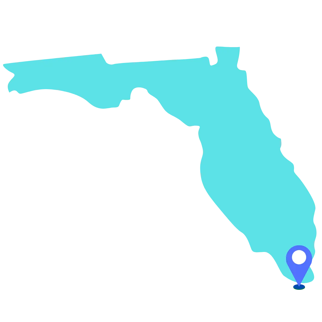 Bioluminescent kayaking Map - Florida Keys