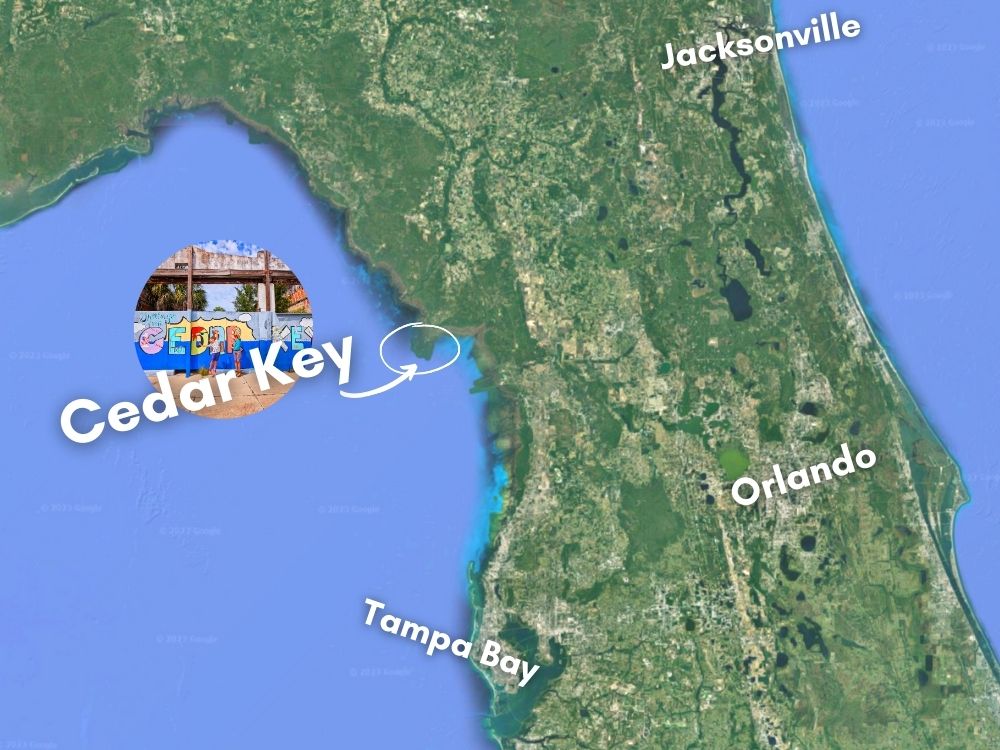Map of Cedar Key Florida Gulf Coast