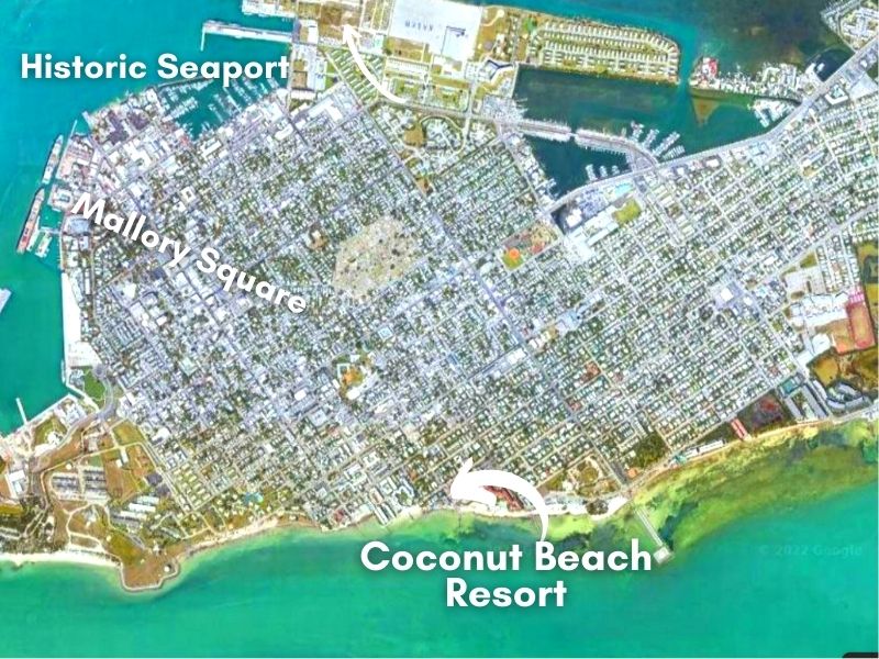 Map of Coconut Beach Resort Key West