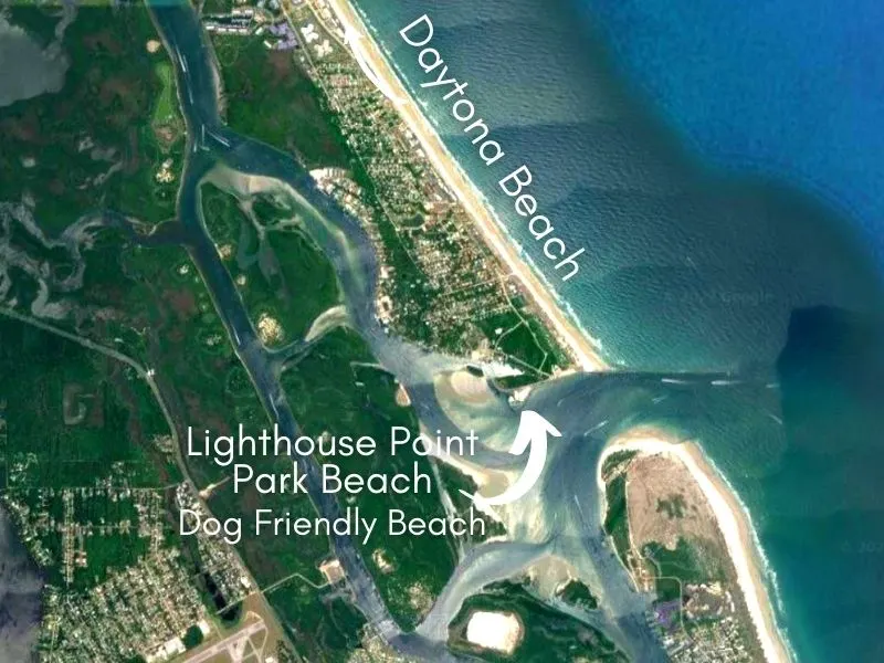 Map of Dog Friendly Beach Access Daytona Beach Florida