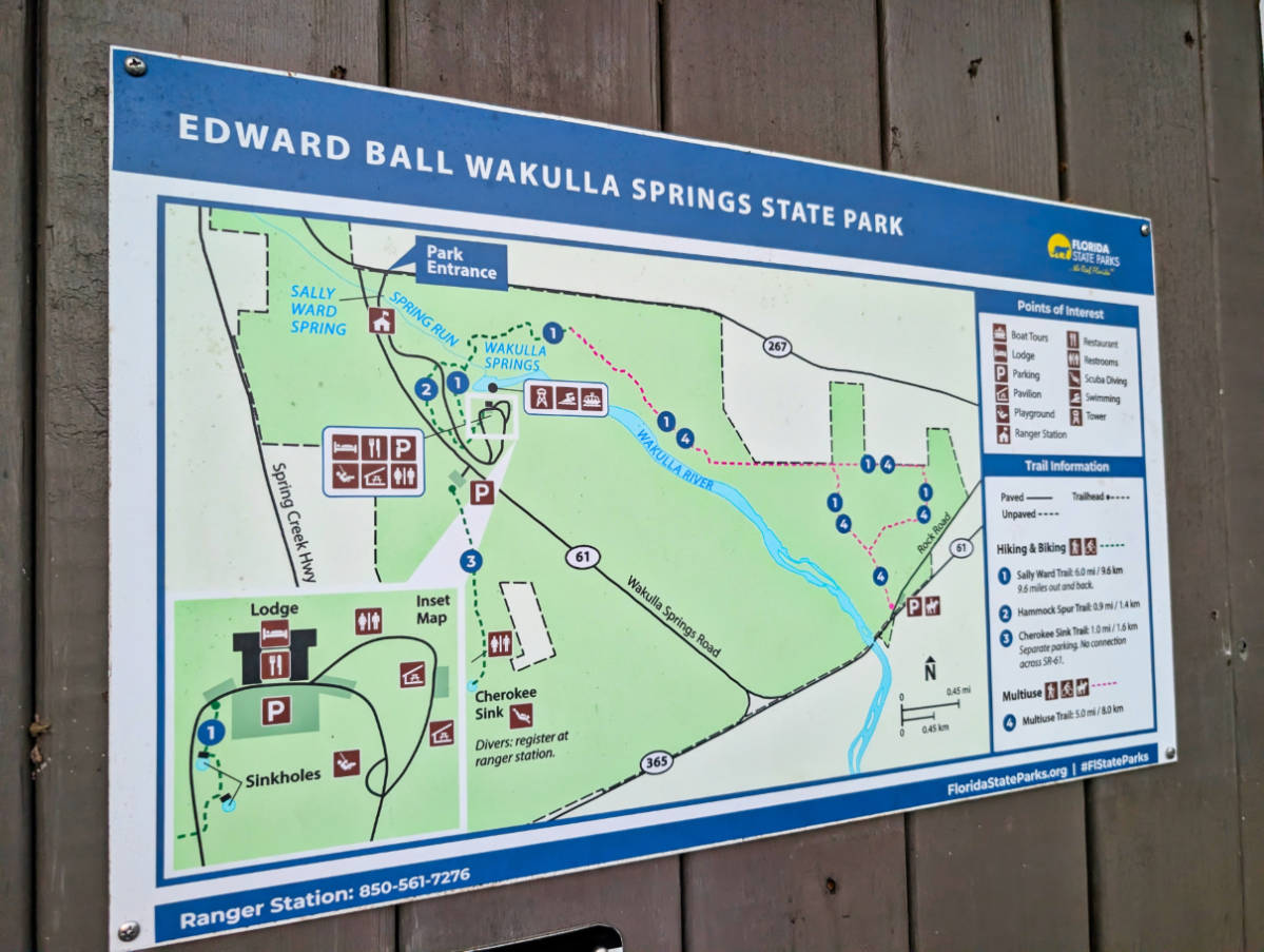 Map of Edward Ball Wakulla Springs State Park Tallahassee Florida 1