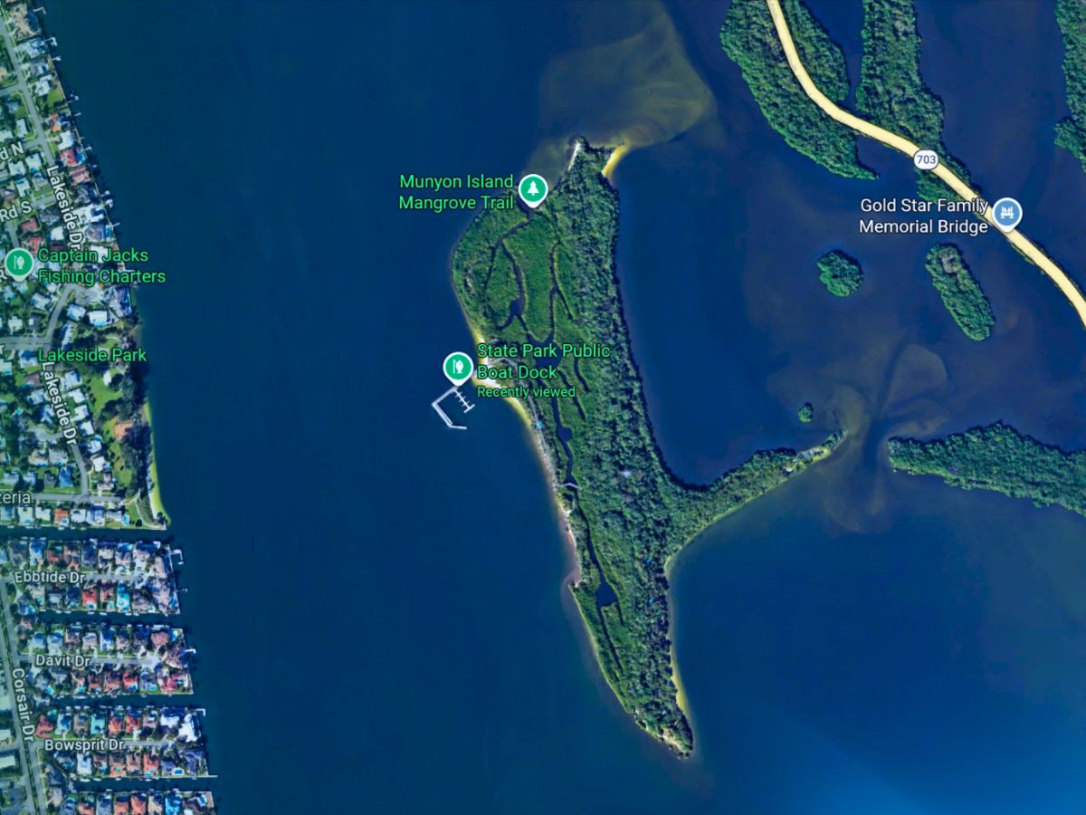 Map of Munyon Island John D MacArthur State Park Riviera Beach Florida