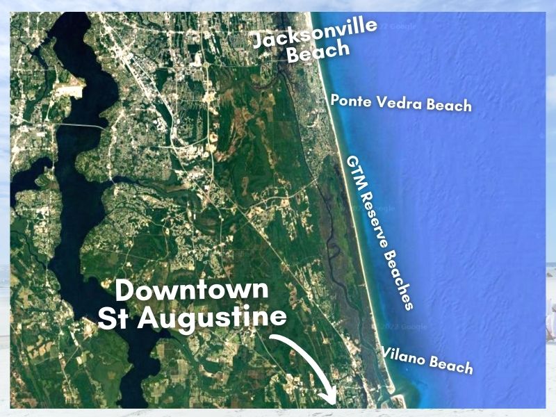 Map of North St Augustine Beach Access Points