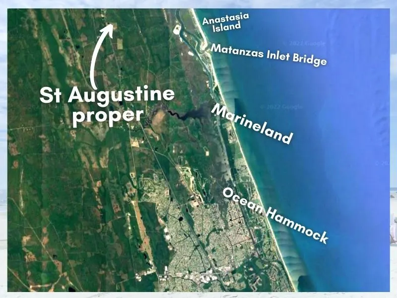 Map of South St Augustine Beach Access Points