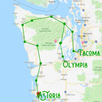 Map to Olympic Peninsula