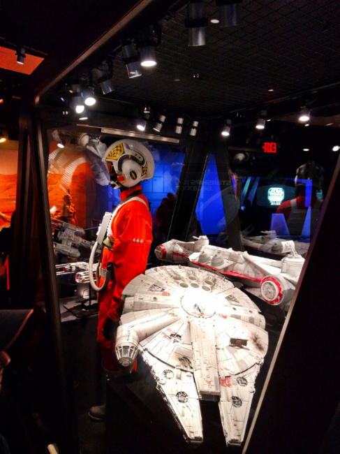 Millennium Falcon and Memorabilia in Star Wars Launch Bay Tomorrowland Disneyland 1