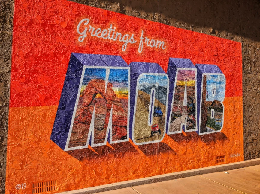 Moab Postcard Mural downtown Moab Utah 1