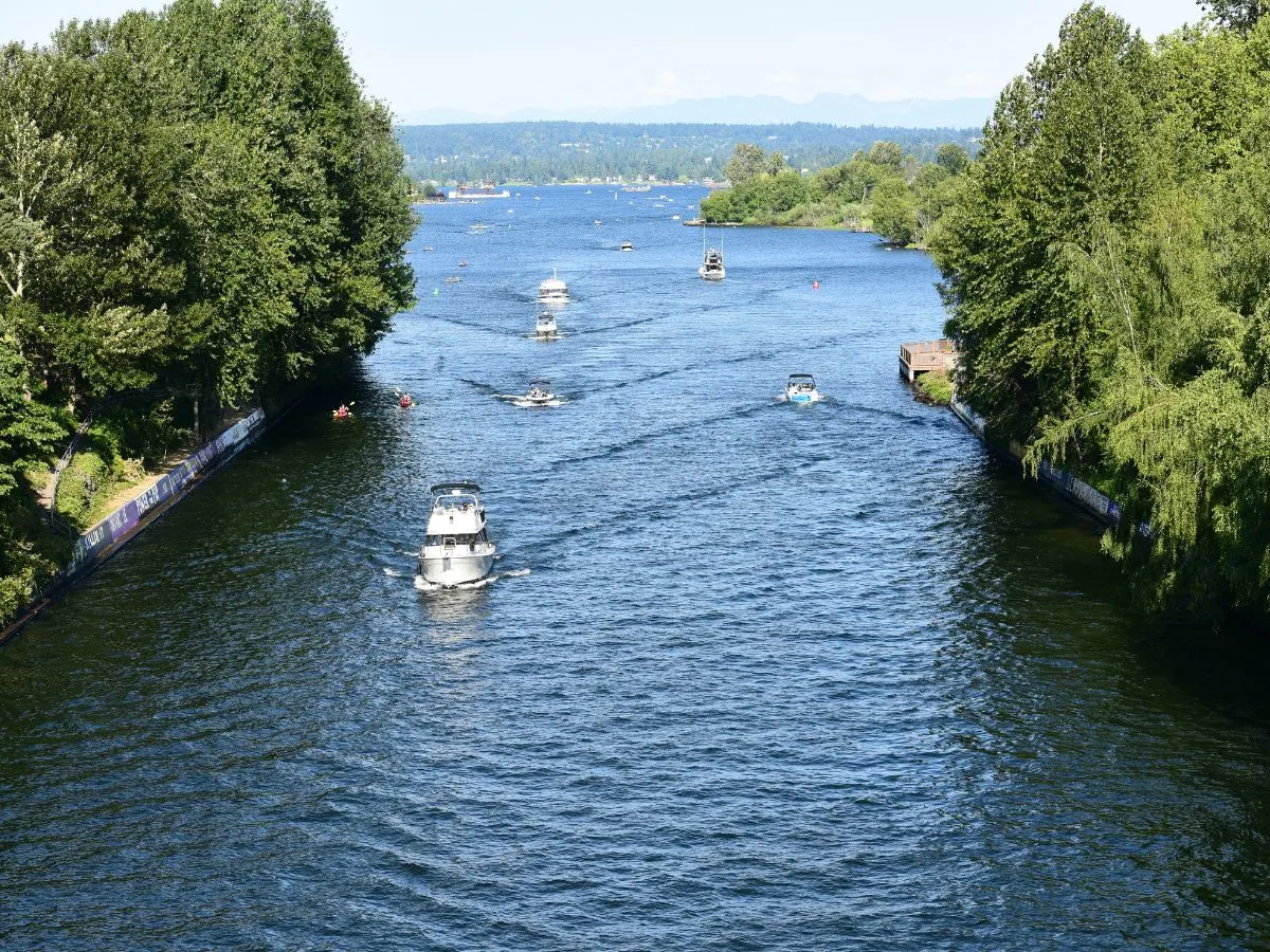 Montlake Cut of Ship Canal to Lake Washington in Seattle