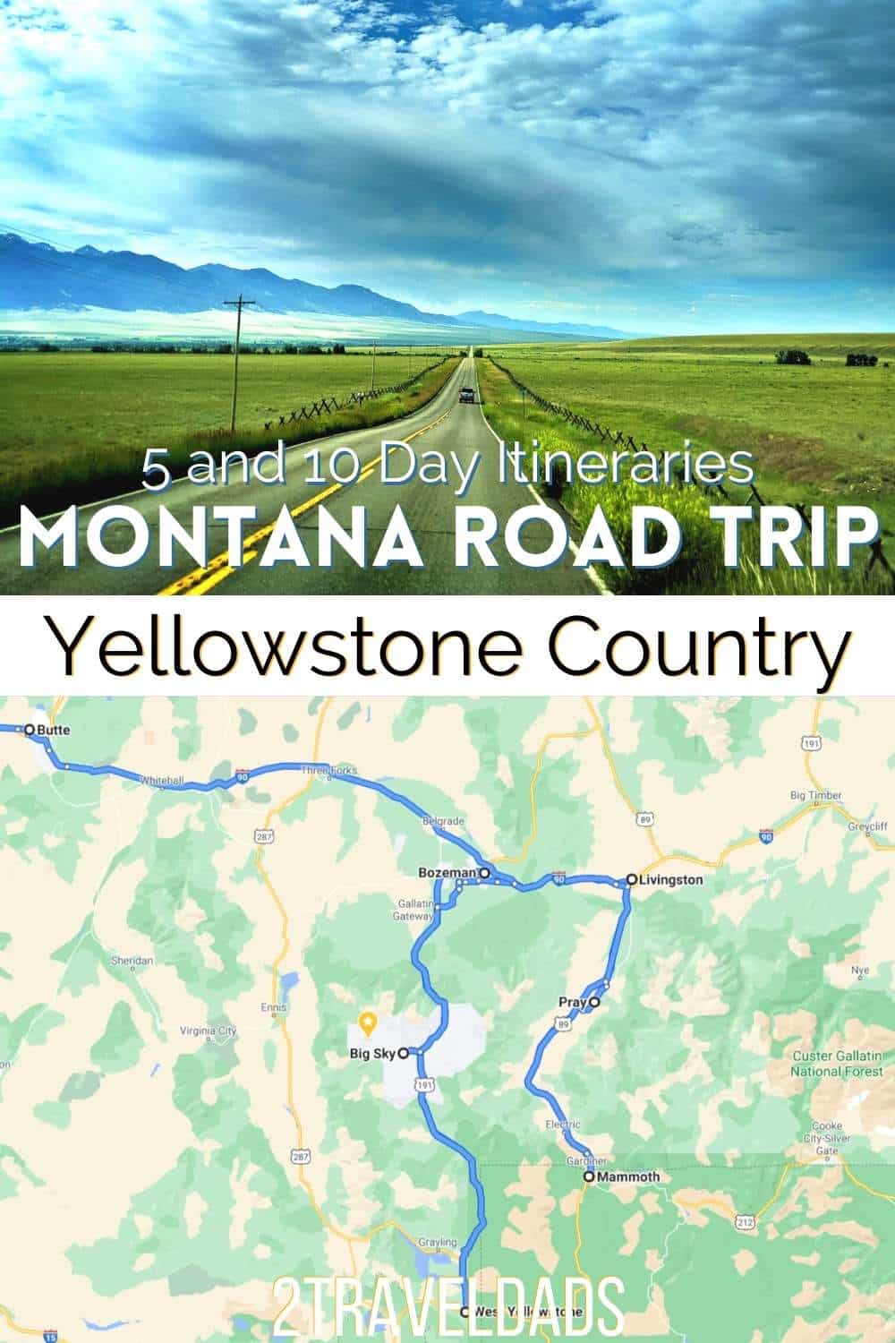 Montana road trip itinerary for 5 or 10 days of western towns and Yellowstone country. This adventure road trip includes national parks, antique stops, and Montana attractions.