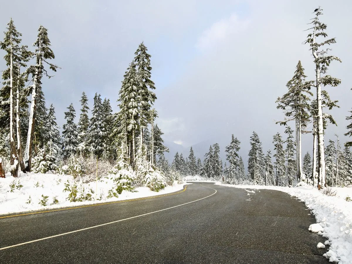 Mount Baker Highway NW Washington in Winter