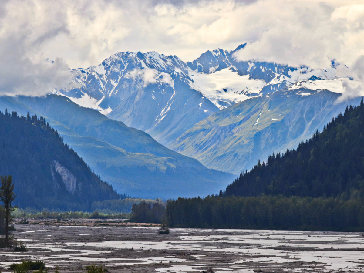 Mountains off Chilkat River Haines Highway Haines Alaska 43