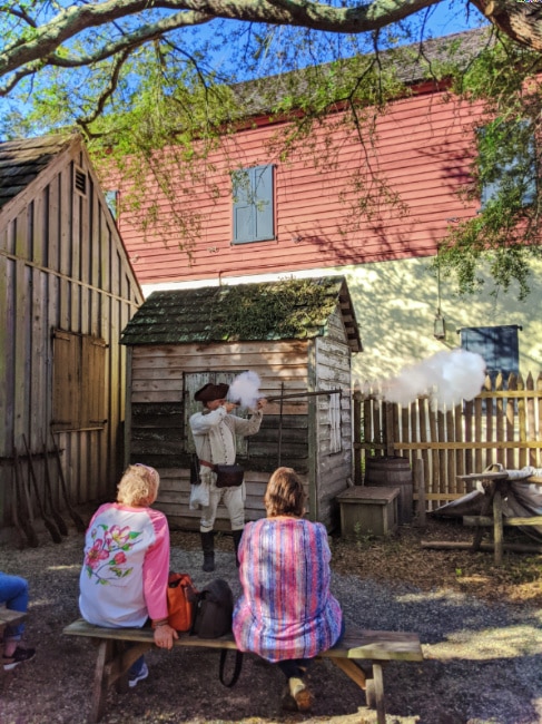 Musket Demonstration at Colonial Quarter living history Saint Augustine Florida 1