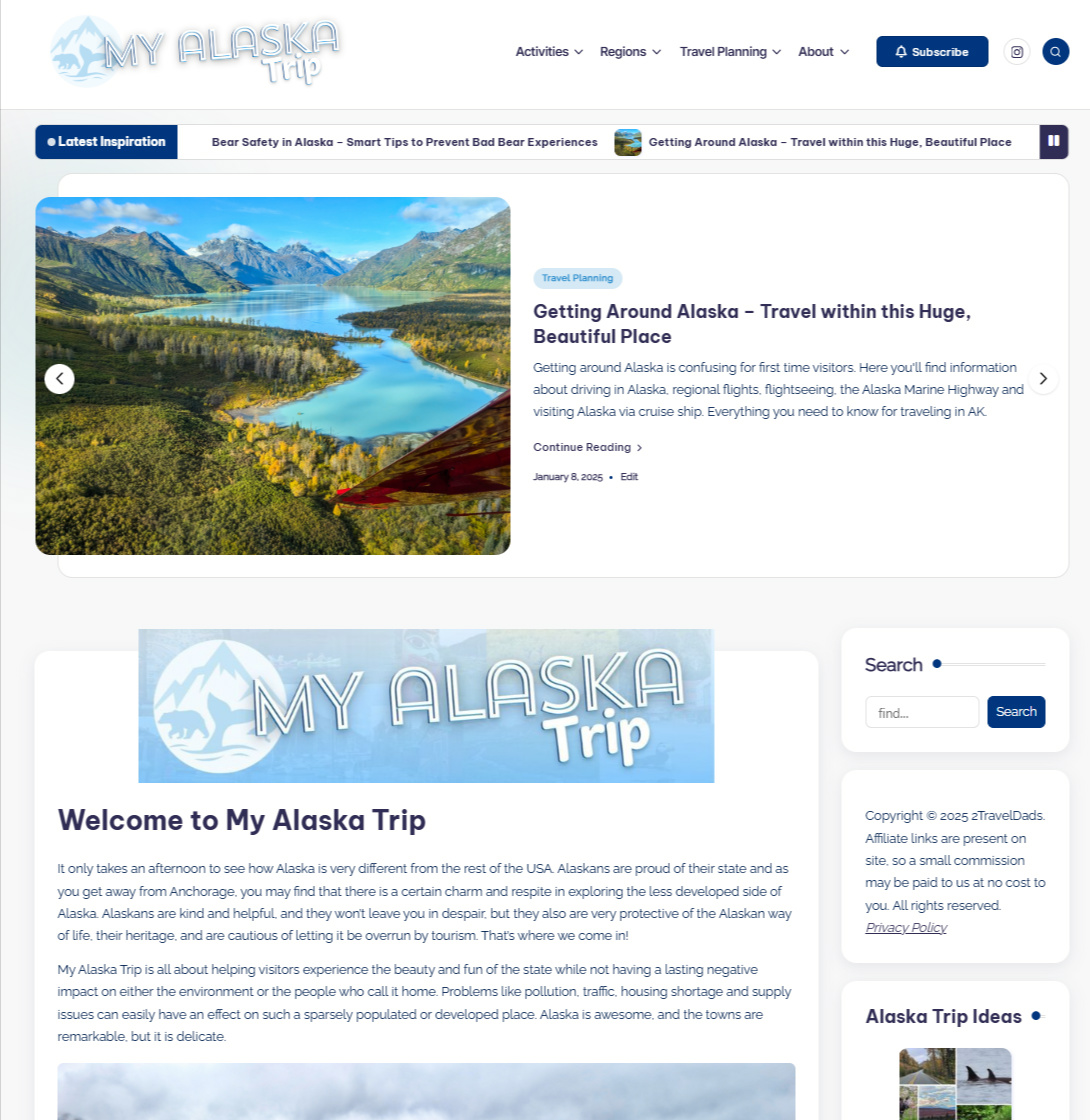 My Alaska Trip Website Cover 1