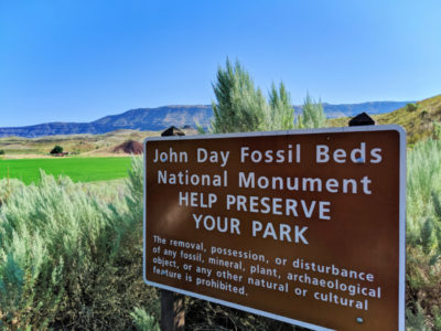 NPS Sign at John Day Fossil Beds NM Dayville Oregon 1
