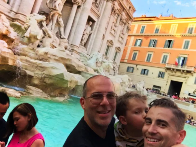 Nelson Barone Family at Trevi Fountain Rome Italy 2
