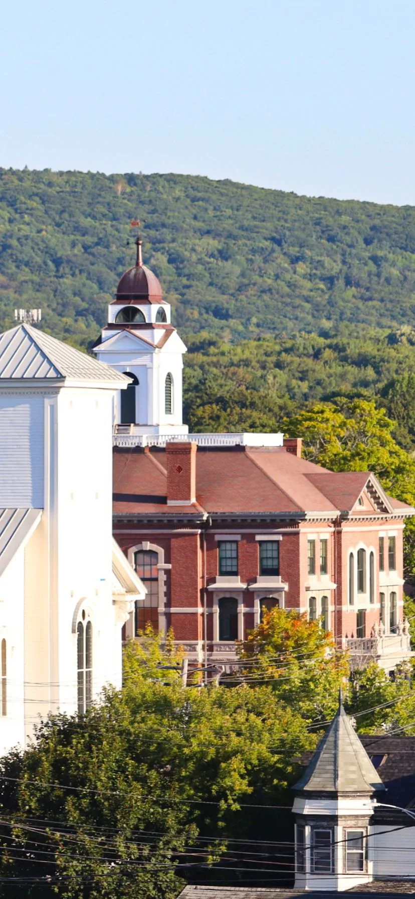 New England Style Buildings In Rockland on Maine Road Trip