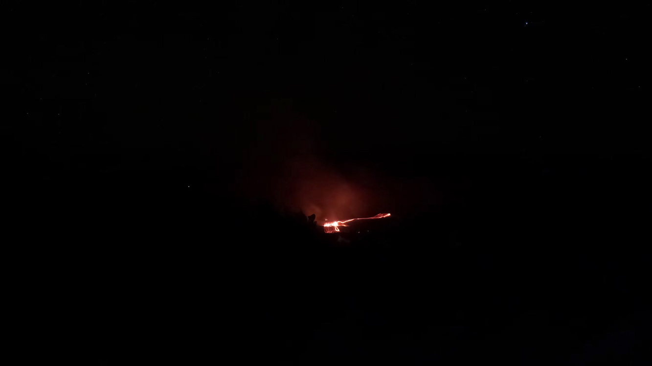 Nighttime Lava Glow GoPro at Kilauea Crate Hawaii Volcanoes National Park Big Island Hawaii 2