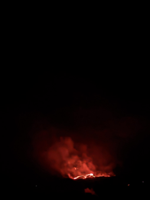 Nighttime Lava Glow at Hale Ma'uma'u Volcano Crater Overlook Hawaii Volcanoes National Park Big Island Hawaii 9