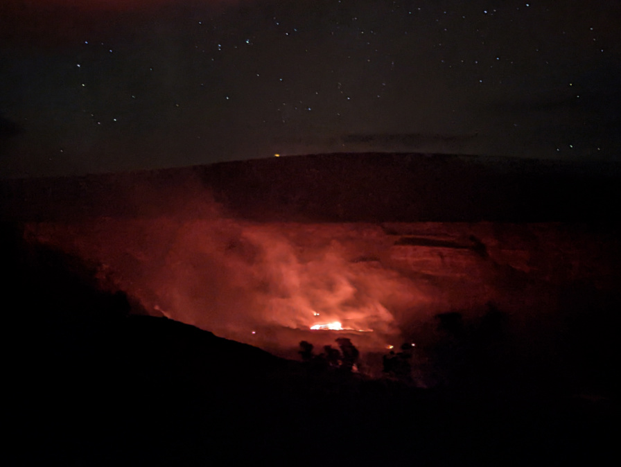Nighttime Lava Glow at Kilauea Overlook Hawaii Volcanoes National Park Big Island Hawaii 4
