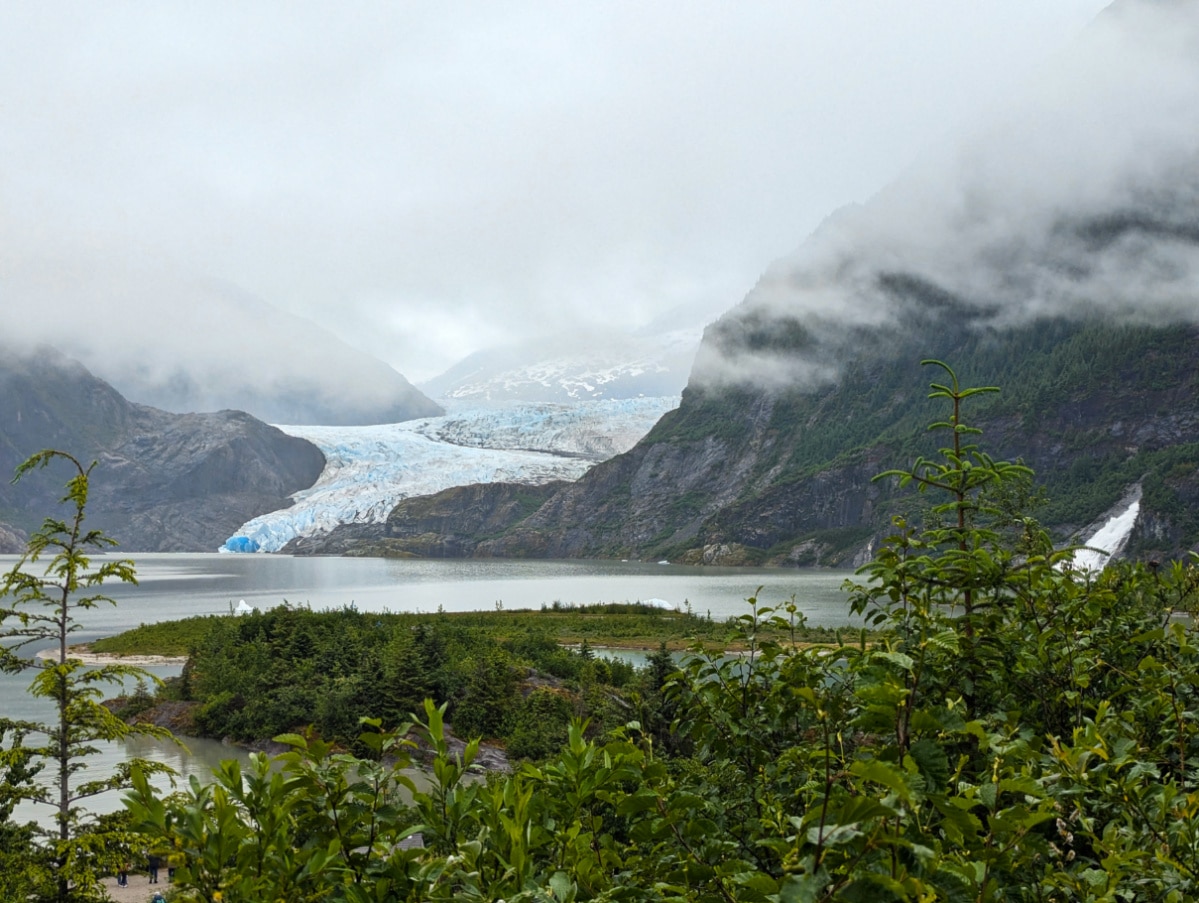 Nugget Falls and Mendenhall Glacier Tongass National Forest Juneau Alaska