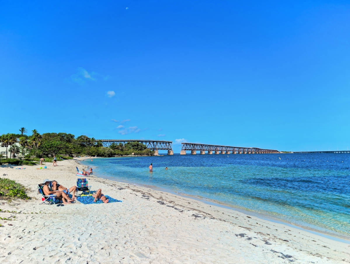 Old Bahia Honda Bridge from Calusa Beach Bahia Honda State Park Middle Florida Keys 1