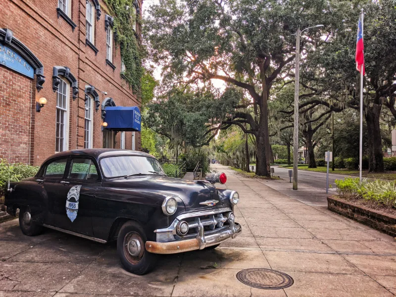Old Police Car on Liberty Ave Savannah Georgia 1