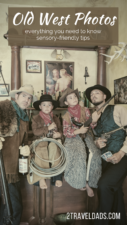 Doing an old time photo shoot is a great travel souvenir that's fun for everyone. Low sensory tips to enjoy doing old west photos as a family. #familytravel #photography #lowsensory #montana