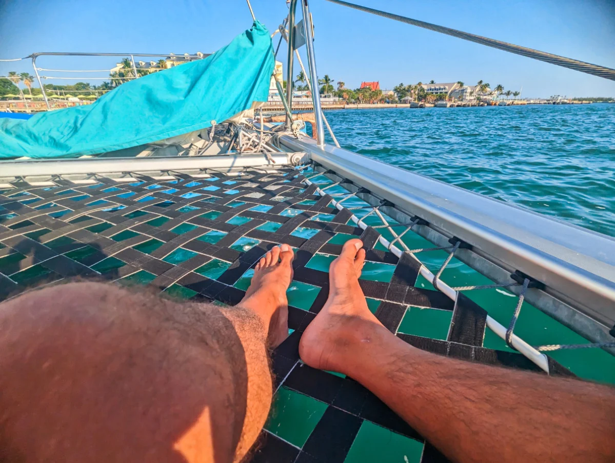 On Nets of Catamaran Blu Q Honest Eco Tours Key West Florida Keys 1