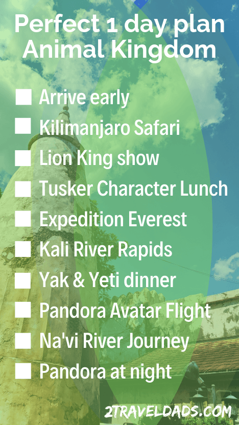 1 Day Disney's Animal Kingdom Itinerary - downloadable