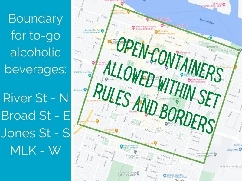 Open-Containers boundary Savannah GA Map