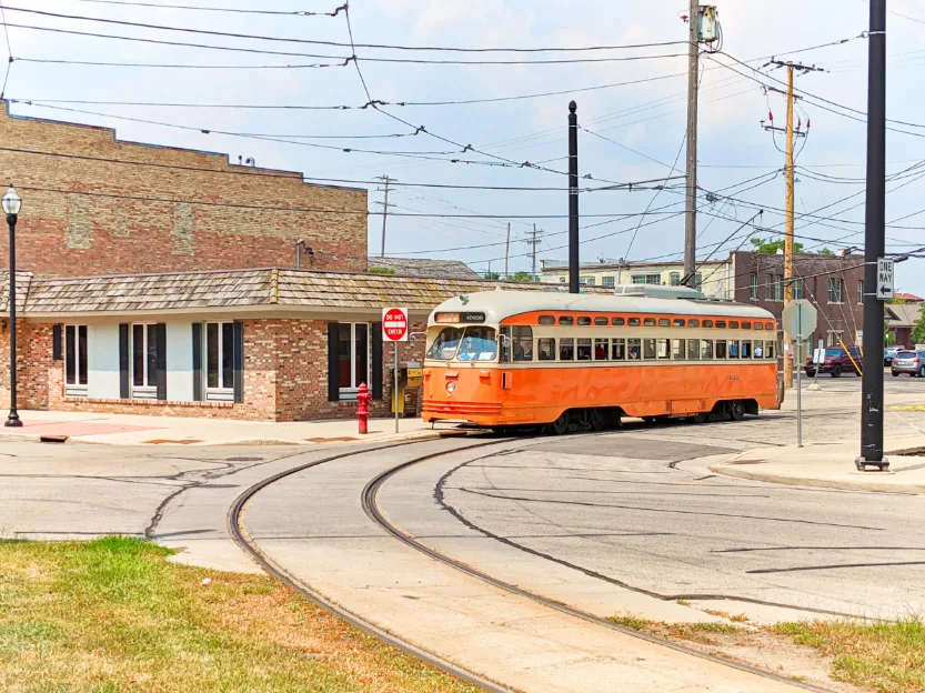 Orange Trolley Street Car in Kenosha Wisconsin 2