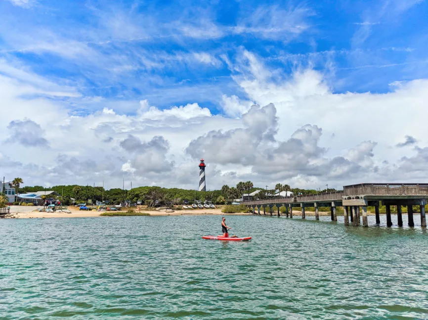Paddleboarding at Lighthouse Saint Augustine Florida 2